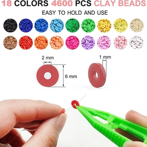 18-farbiges DIY-Tonperlen-Set mit 4600 Teilen für Armbänder inklusive Zubehör
