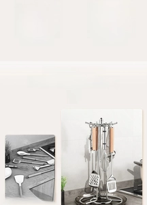 Kitchen organizer set showing before and after comparison of countertop storage space