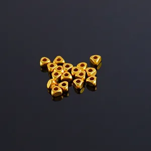 Matte gold-plated rounded triangle spacer beads for DIY jewelry making and beading