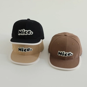 Casquette De Baseball Pour Enfants Toile De Coton Bord Plat Avec Broderie De Lettres Nice Streetwear Hip Hop Protection Solaire Réglable