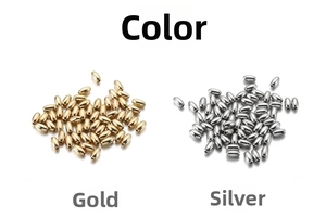 Detail of oval CCB plastic beads in gold and rhodium finishes for DIY jewelry making