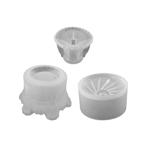 Three-piece DIY silicone mold set for crystal crown storage box and resin craft cups