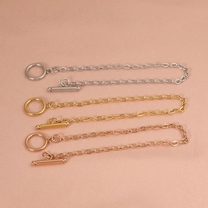 Minimalist OT Clasp Necklace And Bracelet Stainless Steel Geometric Chain Retro Jewelry Women Men Fashion Commuting