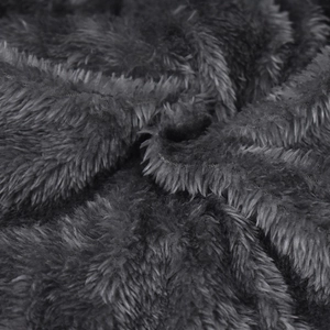 Close-up of deep gray fleece lining showing soft thick texture for winter warmth