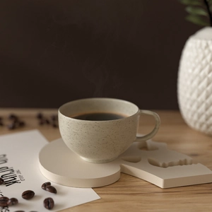 Halloween Totenkopf Untersetzer Harzform für DIY Handwerk in mattem Sandton für Kaffeetassen
