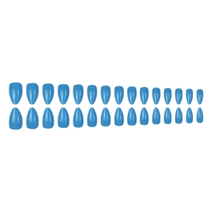 Glossy Klein blue almond-shaped press-on nails set with 30 pieces of detachable nail tips