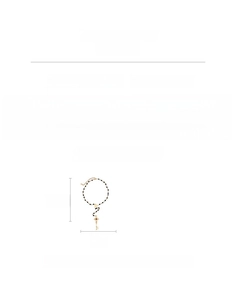 Détail du collier de perles 12,7g avec pendentif clé en cuivre, alliage et verre poli