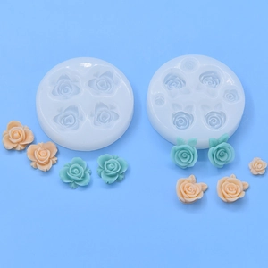 Set of 2 rose flower silicone molds for DIY cake decorating and resin craft projects