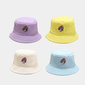Chapeau Bob Broderie Champignon Coton Toile Protection Solaire Respirant Mignon Décontracté Pour Femmes Hommes