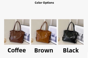 Minimalist tote bag color options in smooth glossy finish dark coffee brown and black