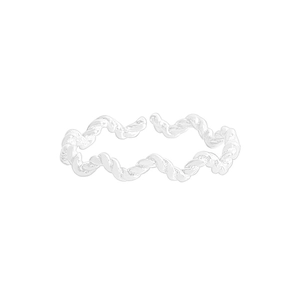Minimalist S925 sterling silver twisted wave open ring with polished metallic finish