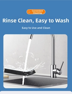 Detail of flat gap cleaning brush with stiff black bristles for bathroom tile grout