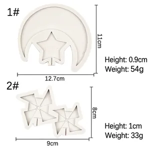 Star and moon silicone mold set for fondant cake decorating and DIY chocolate lollipops