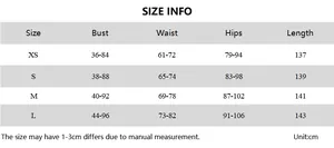 Detailed size chart for lace backless high waist sleeveless bodycon dress in centimeters