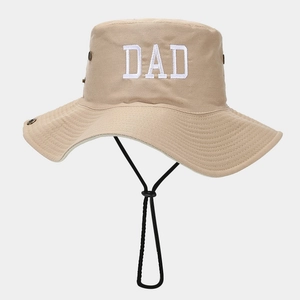 Chapeau de soleil kaki pour hommes avec broderie DAD et œillets respirants
