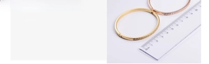 Detail view of 6cm inner diameter for gold and rose gold vacuum-plated stone bracelets