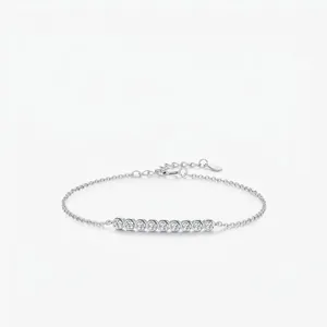 Moissanite Bracelet 925 Sterling Silver Round Brilliant Cut D Color VVS1 Minimalist Fashion Jewelry For Women Adjustable