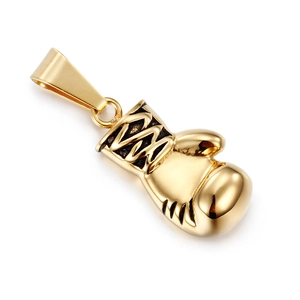 Colgante guante de boxeo dorado vintage punk para hombre y mujer estilo deportivo fitness