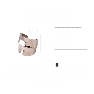 Detailed size specifications for wide irregular polished silver metal bangle in iron