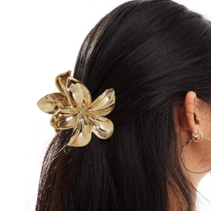 Molletta per capelli a fiore dorato design bauhinia per acconciature eleganti