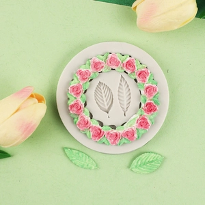 Rose floral frame silicone mold for cake decorating and DIY chocolate crafts