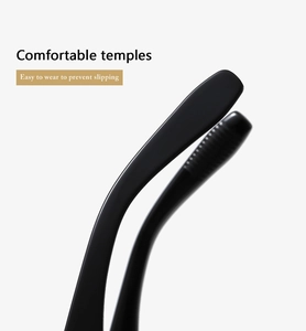 Detail of matte black sunglasses temples with anti-slip texture for comfort