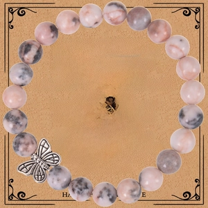 Butterfly Charm Natural Stone Beaded Bracelet With Gemstone Beads And Alloy Pendant For Graduation Farewell Gift