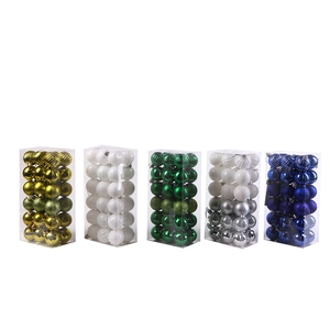 Boules de Noel Mini 4cm en Plastique Decorations Sapin Ornements Suspendus Colorees