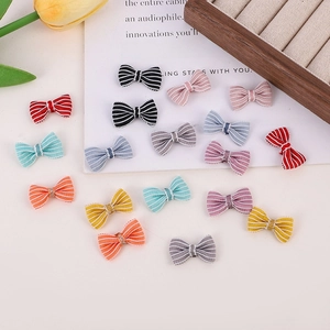 Striped bow tie DIY handmade accessories in multiple colors for toys and hair crafts