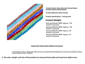 Detail of colorful bicone glass beads in 2mm to 6mm sizes for DIY jewelry making