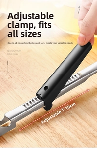 Close-up of adjustable stainless steel jar opener showing the 1-10cm grip range mechanism