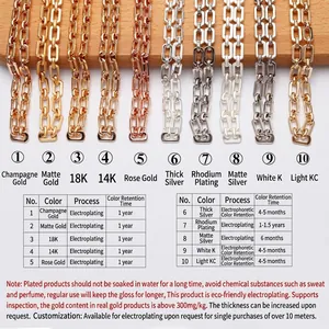 10 colors of 18K gold plated CCB bead chains for DIY jewelry making accessories