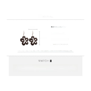 Détail montrant les dimensions et le poids de boucles d'oreilles vintage en bois