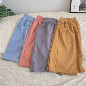 Durable cotton waist apron set in multiple solid colors for home kitchen cooking