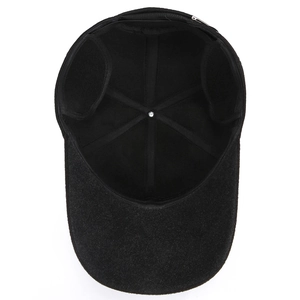 Winter baseball cap for seniors featuring warm ear flaps and thick wool fabric