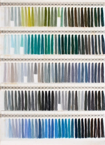 Detailed color chart showing numbered embroidery thread samples for boho bag charms