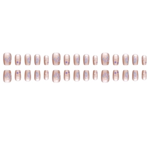 Set di 30 unghie finte Cat Eye con eleganti motivi a farfalla e finitura perlata