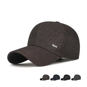 Men Baseball Cap Textured Polyester Twill Adjustable Outdoor Casual Sport Metal Tag Sun Protection Hat