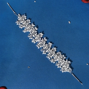 Handmade crystal pearl bridal headband with white beads for wedding accessories