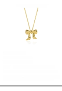 Detailed spec sheet for S925 sterling silver bow necklace with dimensions and weight info