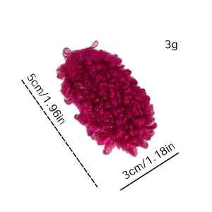 Pink plush lamb wool oval hair clip for women with dimensions 5cm length and 3cm width