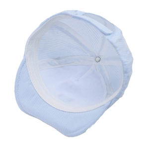 Breathable cotton baby baseball cap with heart embroidery and soft brim in light blue