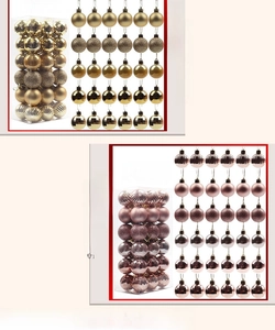4cm Mini Boules de Noël en Plastique Galvanisé Pendatifs Set Sapin Déco Vue Détail