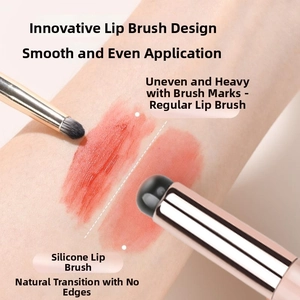 Silicone lip brush vs hair brush smudge effect comparison for concealer and lipstick
