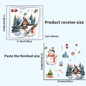 Guida alle taglie per adesivi natalizi con dimensioni del layout e del display