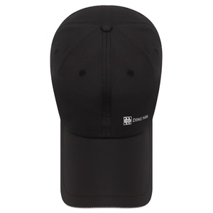 Quick-dry reflective baseball cap in black with a long brim and minimal side logo