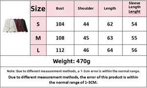 Tableau des tailles pour veste matelassée femme avec mesures S, M et L détaillées