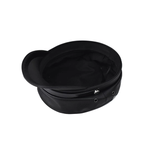 Classic black faux leather newsboy cap with crocodile pattern and metal eyelets