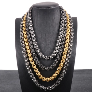 Skull Head Link Chain Necklace 316L Stainless Steel Gothic Punk Retro Rock Jewelry For Men