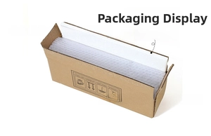 Detail of internal packaging with 1.5cm foam board, bubble wrap and cardboard box